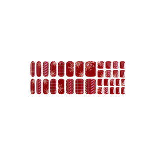 U&ntilde;as Sticker Efecto Gel Tiolla Red Snow Knit