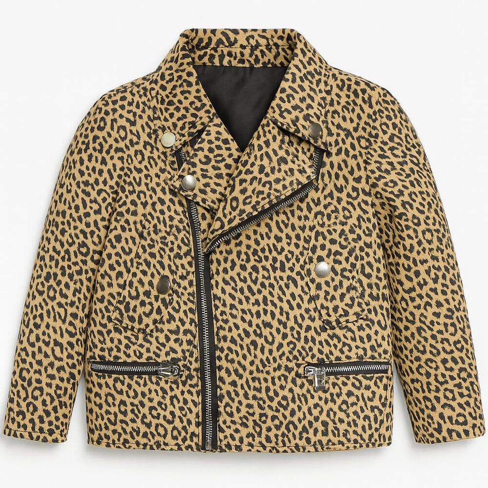 Chaqueta Animal Print Ni&ntilde;a Estilo Biker Moda Casual image number 1.0