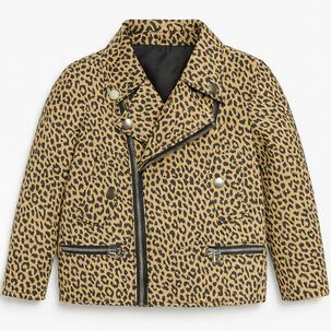 Chaqueta Animal Print Ni&ntilde;a Estilo Biker Moda Casual