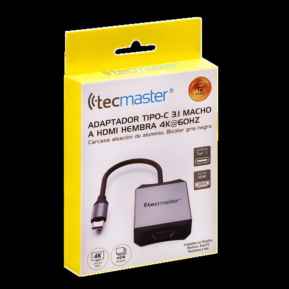 Adaptador Type-c A Hdmi Hembra 4k 60hz Tecmaster Tm-100540 image number 3.0