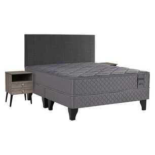 Cama Europea Celta Castello / 2 Plazas / Base Dividida + Set De Maderas + Almohadas