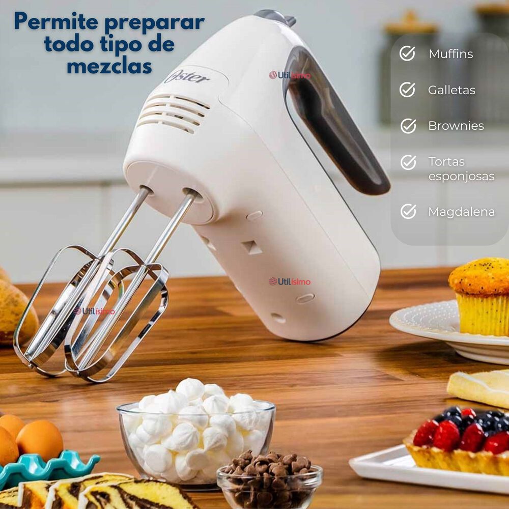 Batidora De Mano Oster Blanca 6 Velocidades Y Función Turbo Fpsthm3532 image number 5.0