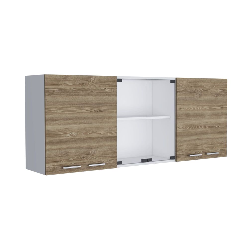 Mueble Superior De Cocina 6 Puertas 150x60x31,5 Cm Café Y Blanco image number 0.0