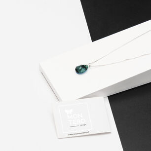 Collar Gota De Luz Con Cristal Genuino Emerald Shimmer