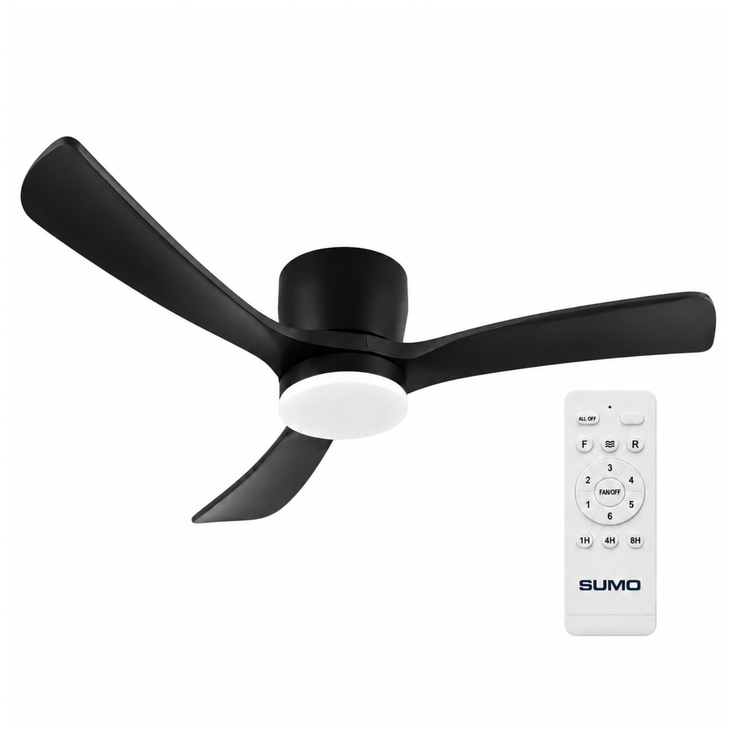 Ventilador De Techo Sumo Vt60 Negro Led 52" 3 Aspas De Madera Negro image number 0.0