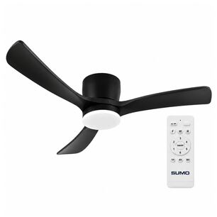 Ventilador De Techo Sumo Vt60 Negro Led 52" 3 Aspas De Madera Negro