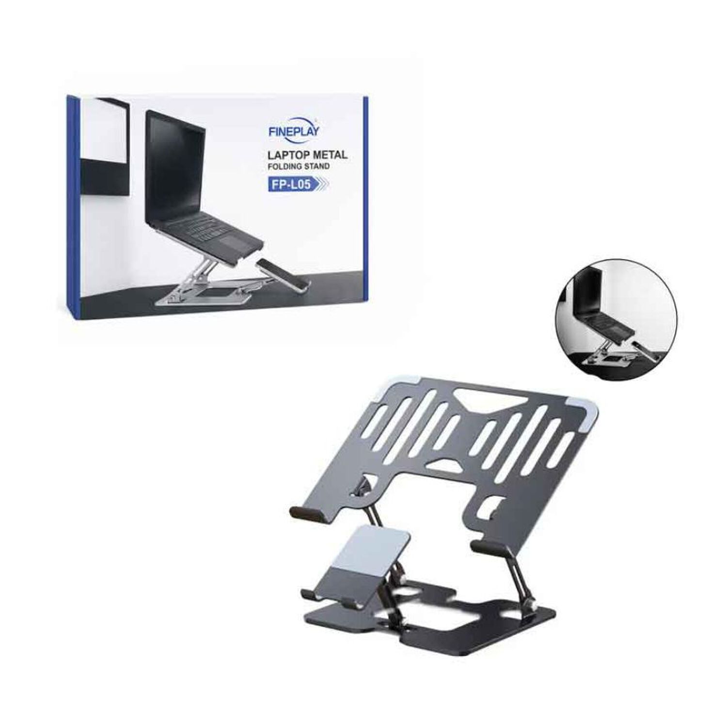 Soporte Ergon&oacute;mico De Aluminio Para Laptop Y Celular 2 En 1 image number 1.0