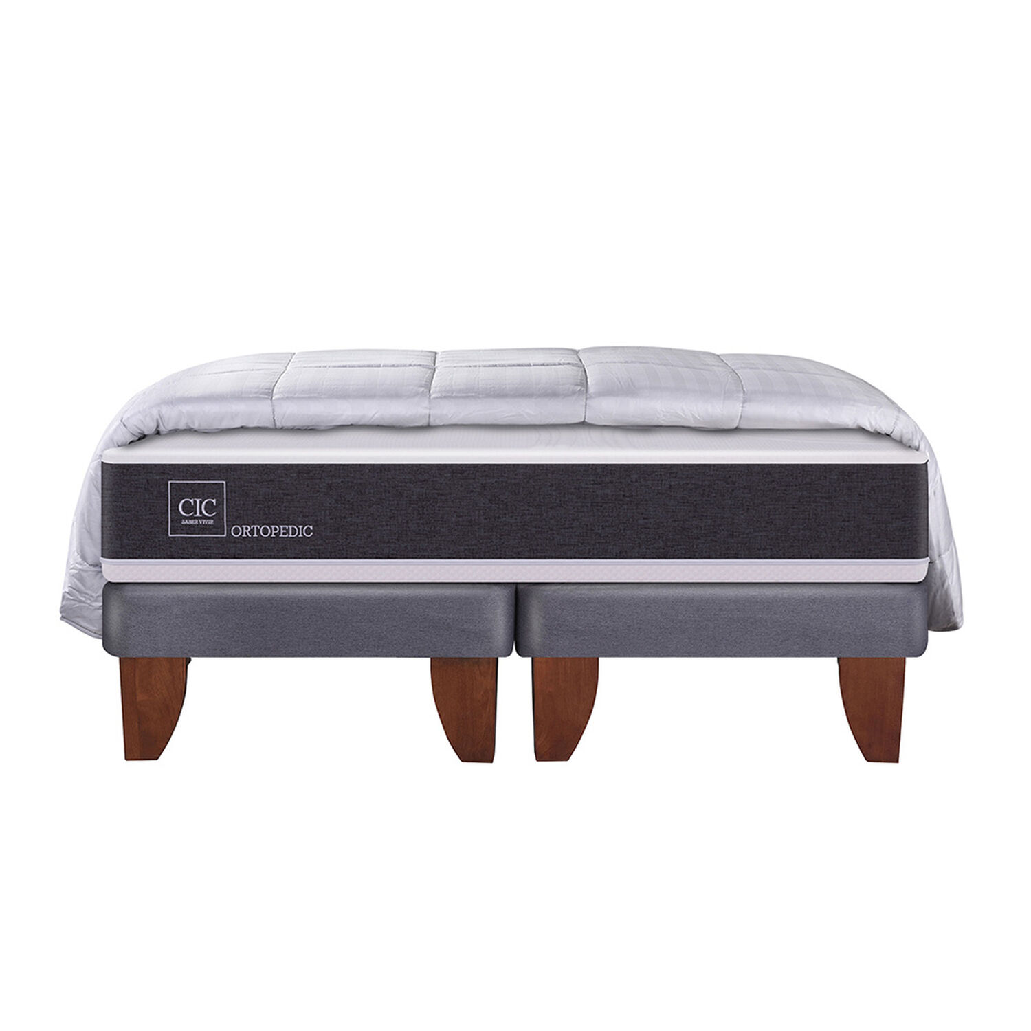 Cama Europea Cic Ortopedic / 2 Plazas / Base Dividida + Textil image number 1.0