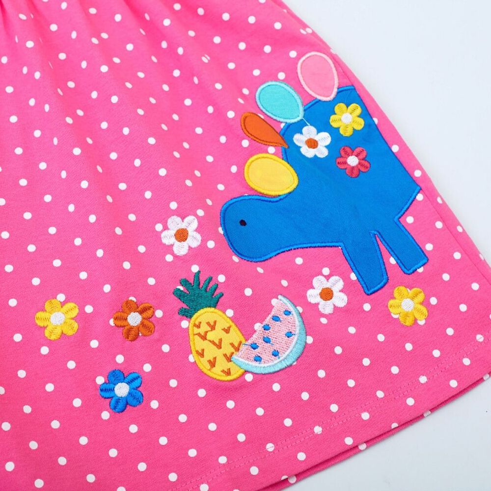 Vestido Manga Corta Niña Estampado Rosa Primavera 2 A 7 Años image number 3.0