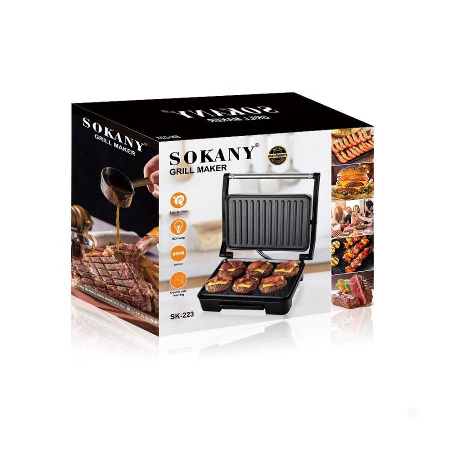 Sandwichera Grill El&eacute;ctrica 850w Antiadherente image number 2.0