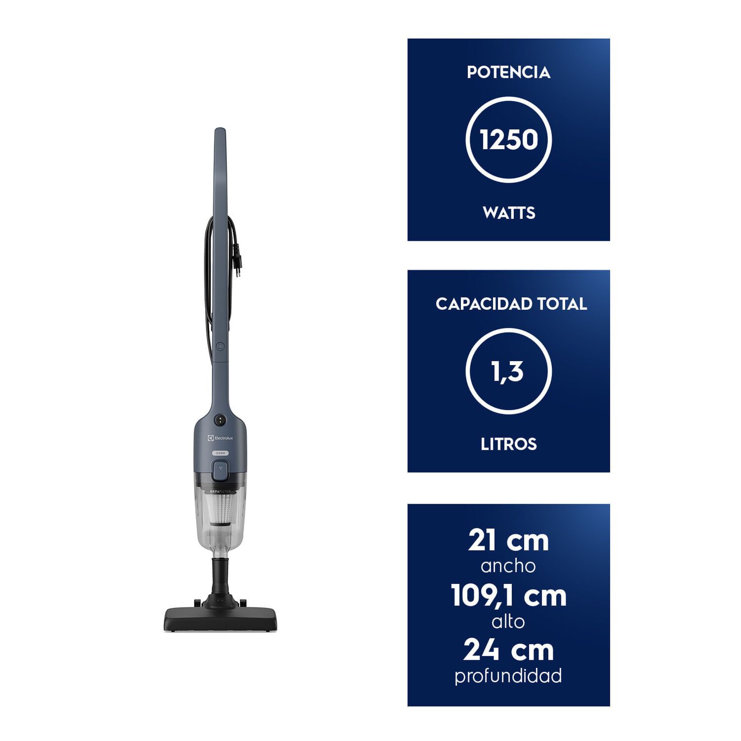 Aspiradora Vertical Con Cable Electrolux 1250w 2 En 1 Con Filtro Hepa Stk21 image number 1.0