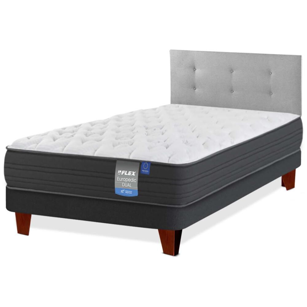 Cama Europea Flex Europedic Dual / 1.5 Plazas / Base Normal + Respaldo image number 1.0