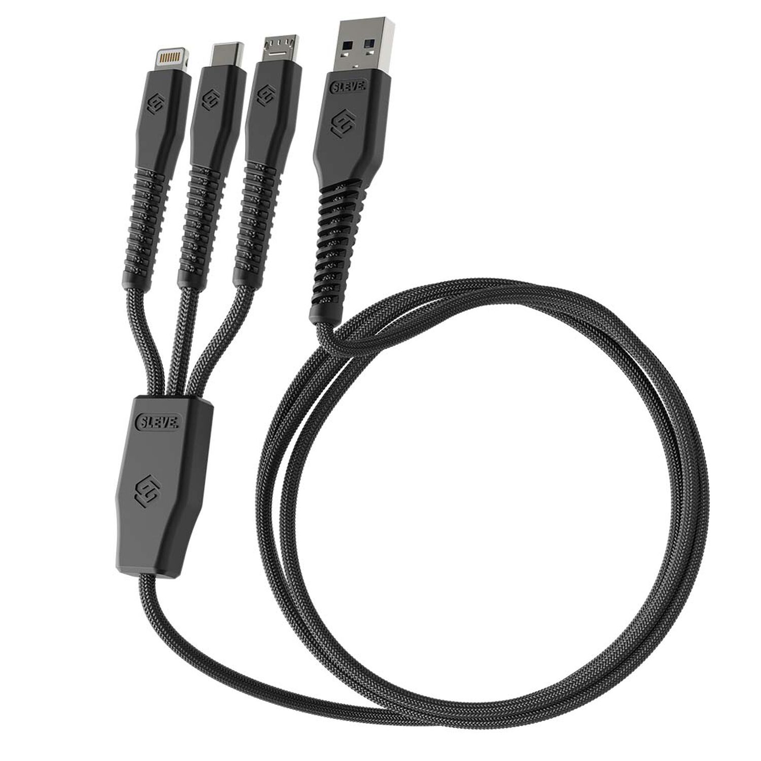 Cable Cargador Sleve Line X Usb A Triple Usb Black image number 0.0
