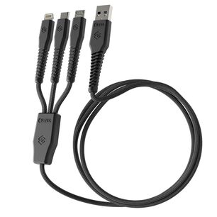Cable Cargador Sleve Line X Usb A Triple Usb Black