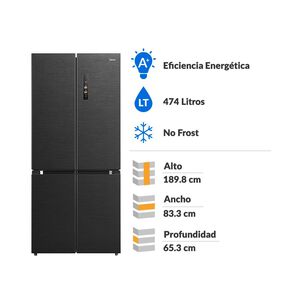 Refrigerador Side by Side Midea MDRM691MTEDX / No Frost / 474 Litros / A+