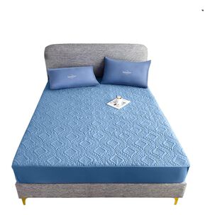 Cubre Colchón Impermeable 2 Plazas Hipoalergénico Azul
