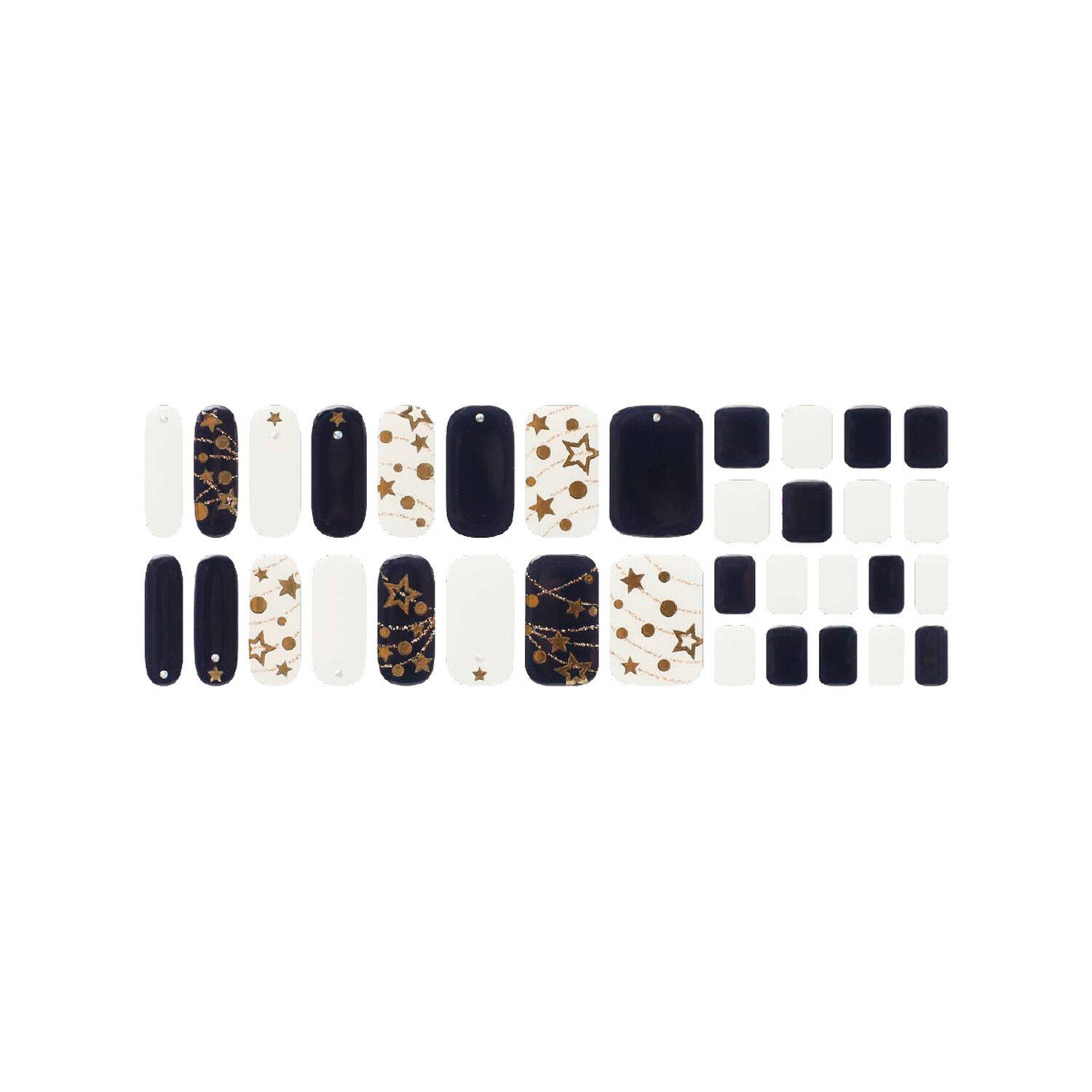 U&ntilde;as Sticker Efecto Gel Tiolla Gold Star Navy image number 0.0