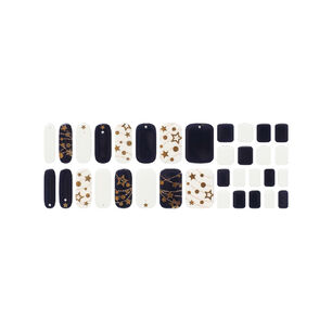 U&ntilde;as Sticker Efecto Gel Tiolla Gold Star Navy