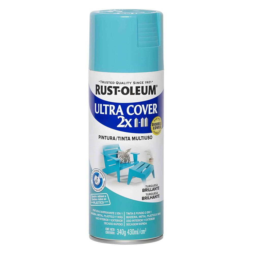 Pintura En Aerosol Ultra Cover 2x 340grs Turquesa Brillante - Rust Oleum image number 0.0