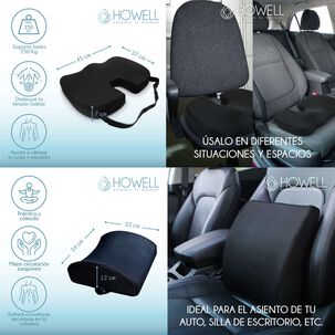 Cojin Lumbar Viscoel&aacute;stico Asiento + Cojin Espalda Howell