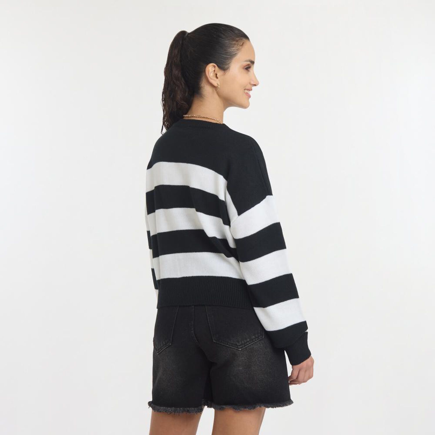 Sweater Rayas Marinero Manga Larga Cuello Reodndo Mujer Freedom image number 3.0