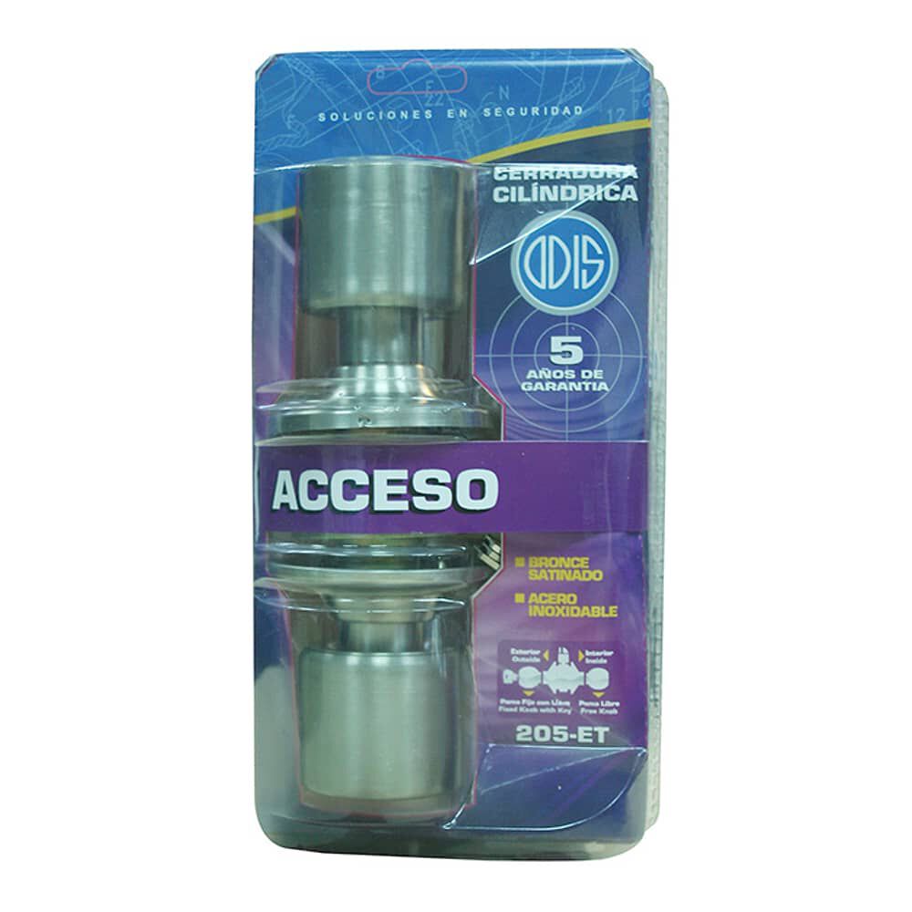 Cerradura Cil&iacute;ndrica Odis 205 Acceso - Plata image number 6.0