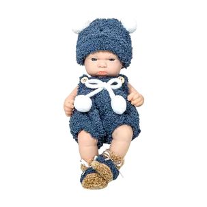 Juguete Muñeca Realista 29cm Silicona Vestido Azul Infantil