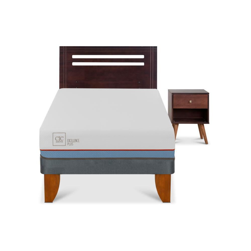 Cama Europea Cic Excellence Plus / 1.5 Plazas / Base Normal + Set De Maderas image number 0.0