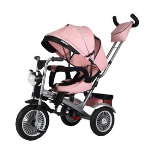 Triciclo Multifuncional 360 Con Foco Lubabycas Rosado