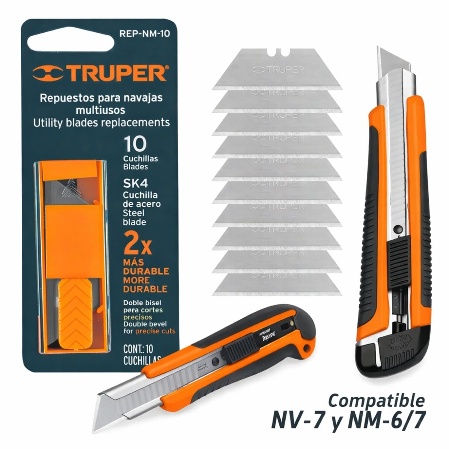 Cuchillas De Repuesto Cartonero Nv-7 Y Nm-6,7, 10pzs Truper image number 2.0