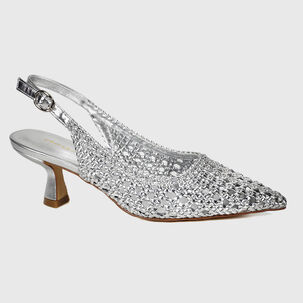 Sandalia Cuero Giovanela Plateado