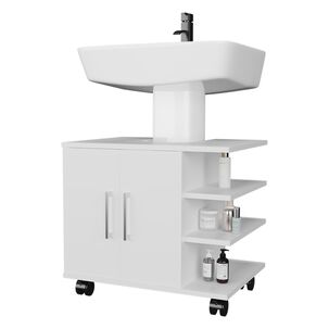 Mueble Ba&ntilde;o Piso Lavamanos 2 Puertas Fm-009b - Blanco