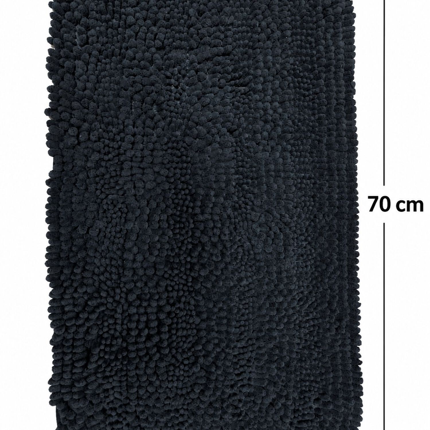 Alfombra De Ba&ntilde;o Negra De Chenille 45 70 Cm Absorbente Y Antideslizante image number 7.0