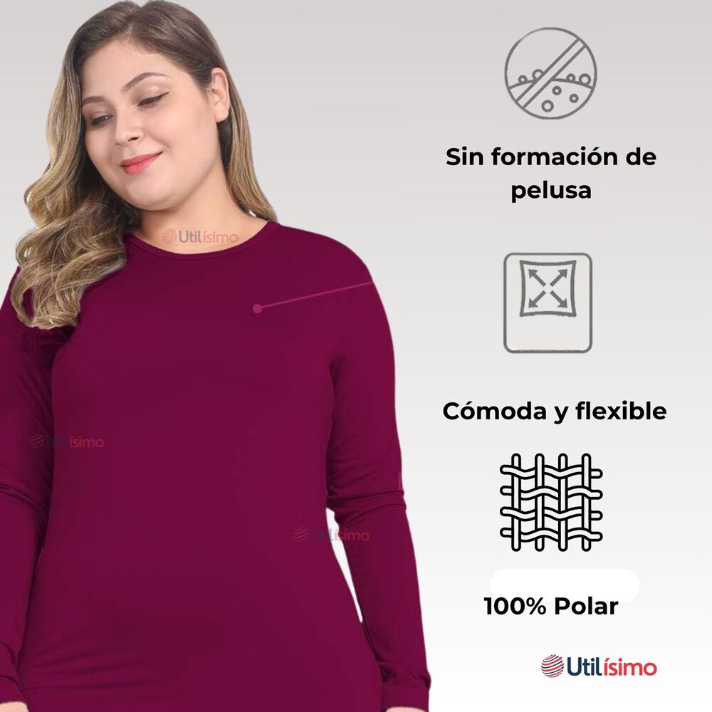 Camiseta Manga Larga Polar Mujer Primera Capa Surtido image number 3.0
