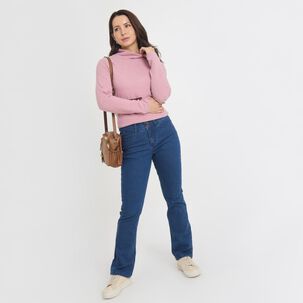 Sweater Regular Manga Larga Cuello Alto Beatle Mujer Geeps