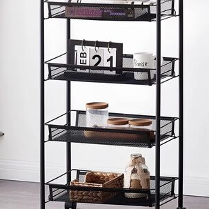 Carro Organizador Multiuso Acero Inoxidable + Ruedas