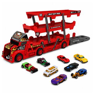 Juguete Camion Transportador Y Lanzador De Autos 9pzas Infantil