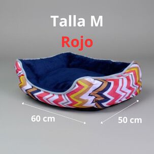 Cama Para Mascotas Espuma - Talla M (tricolor Rojo)