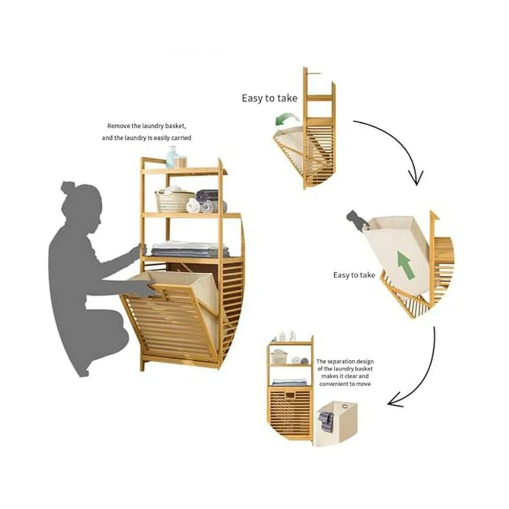 Organizador De Ropa Sucia 3 Niveles Con Canasta Plegable image number 2.0