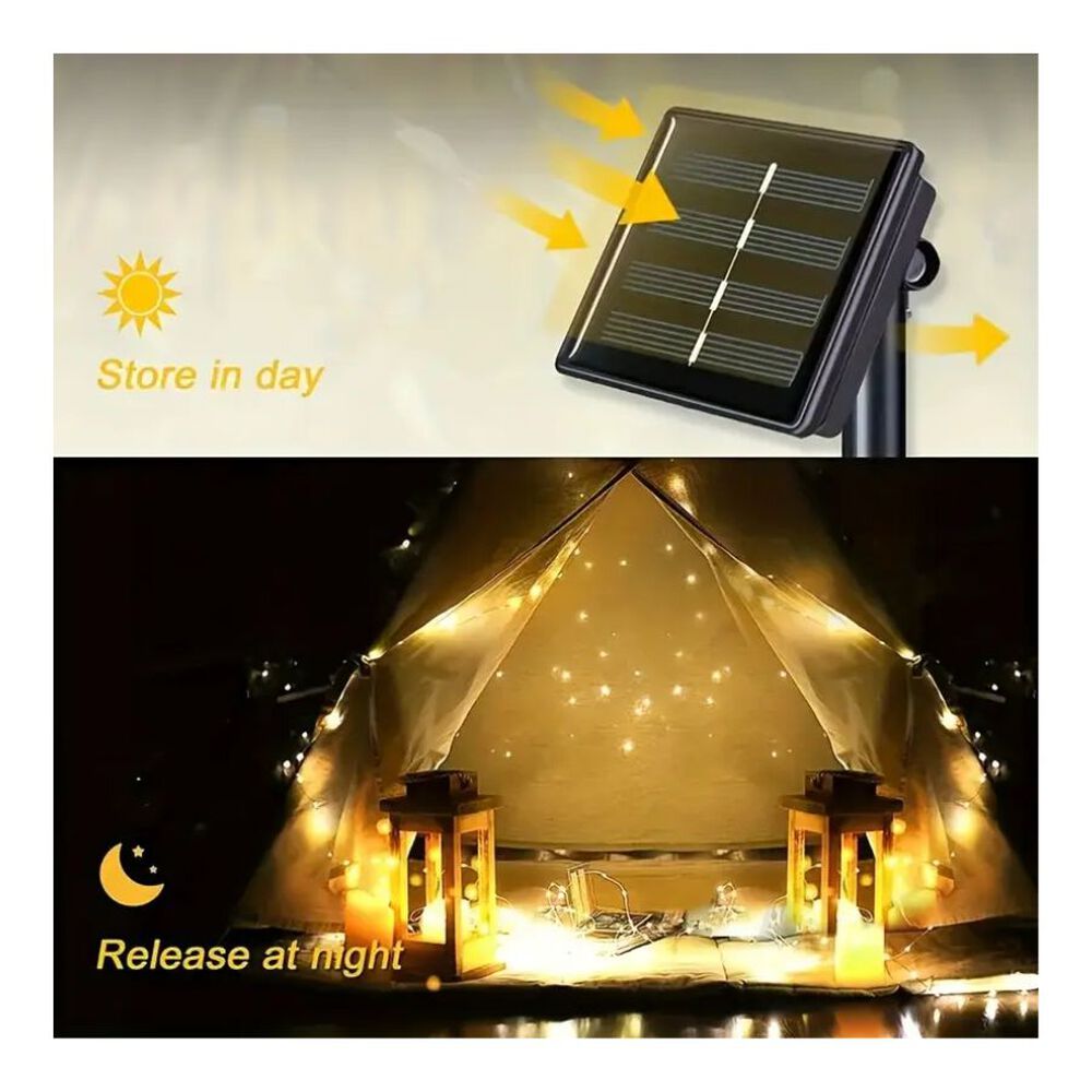 Guirnalda Luces Exteriores Led 10 Metros Con Panel Solar image number 2.0