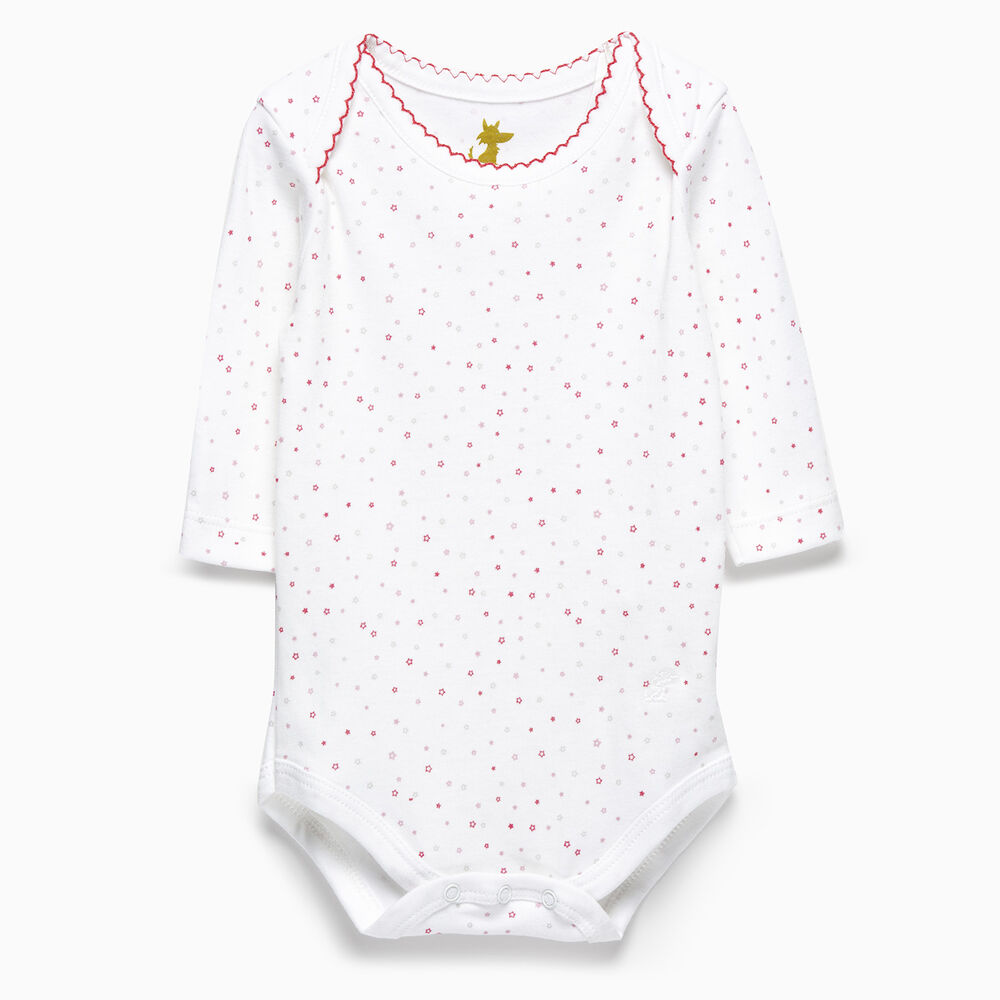 Pack Body Estrellas Blanco Fucsia Manga Larga Algodón Peruano image number 5.0