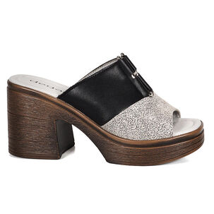 Sandalia Cuero Wilany Negro Print