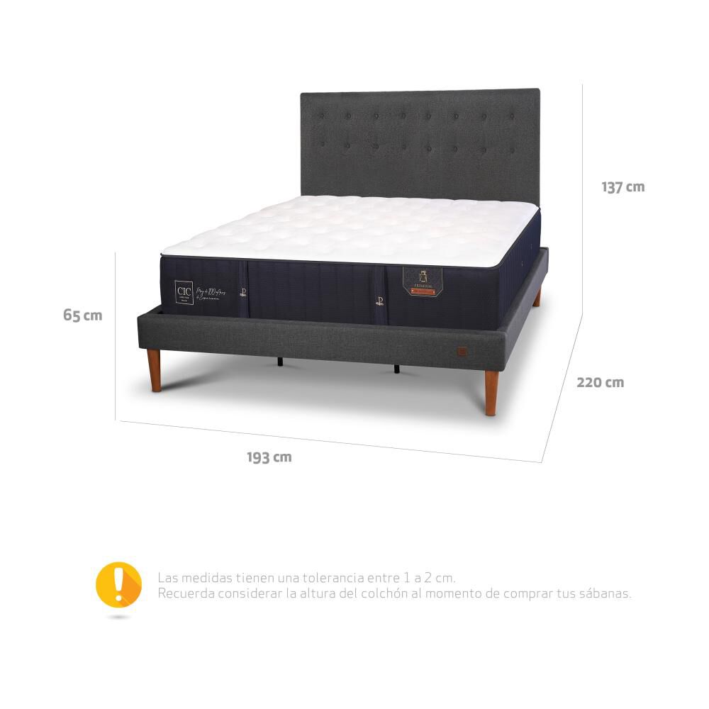 Cama Europea Cic Premium / King / Base Normal + Respaldo image number 5.0