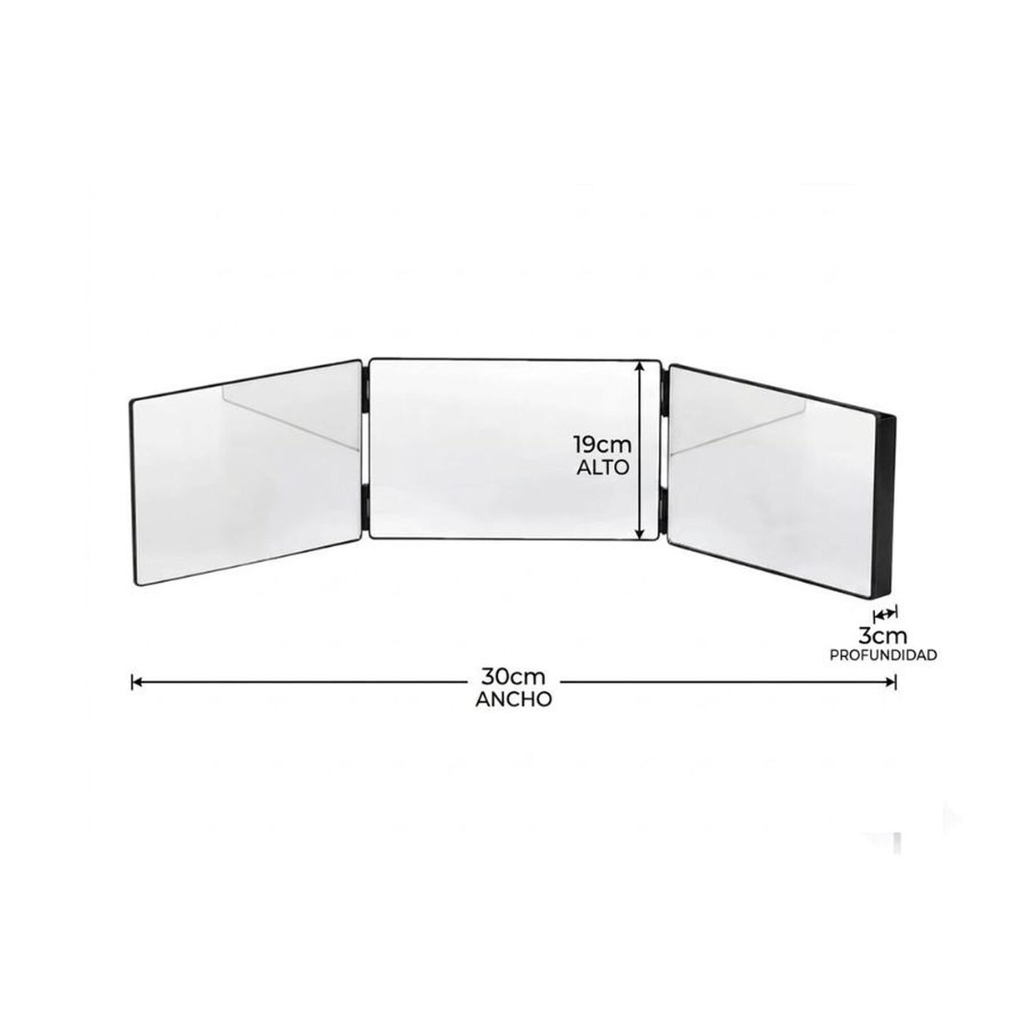Espejo Triple Plegable Vista 360 Luz Led image number 5.0