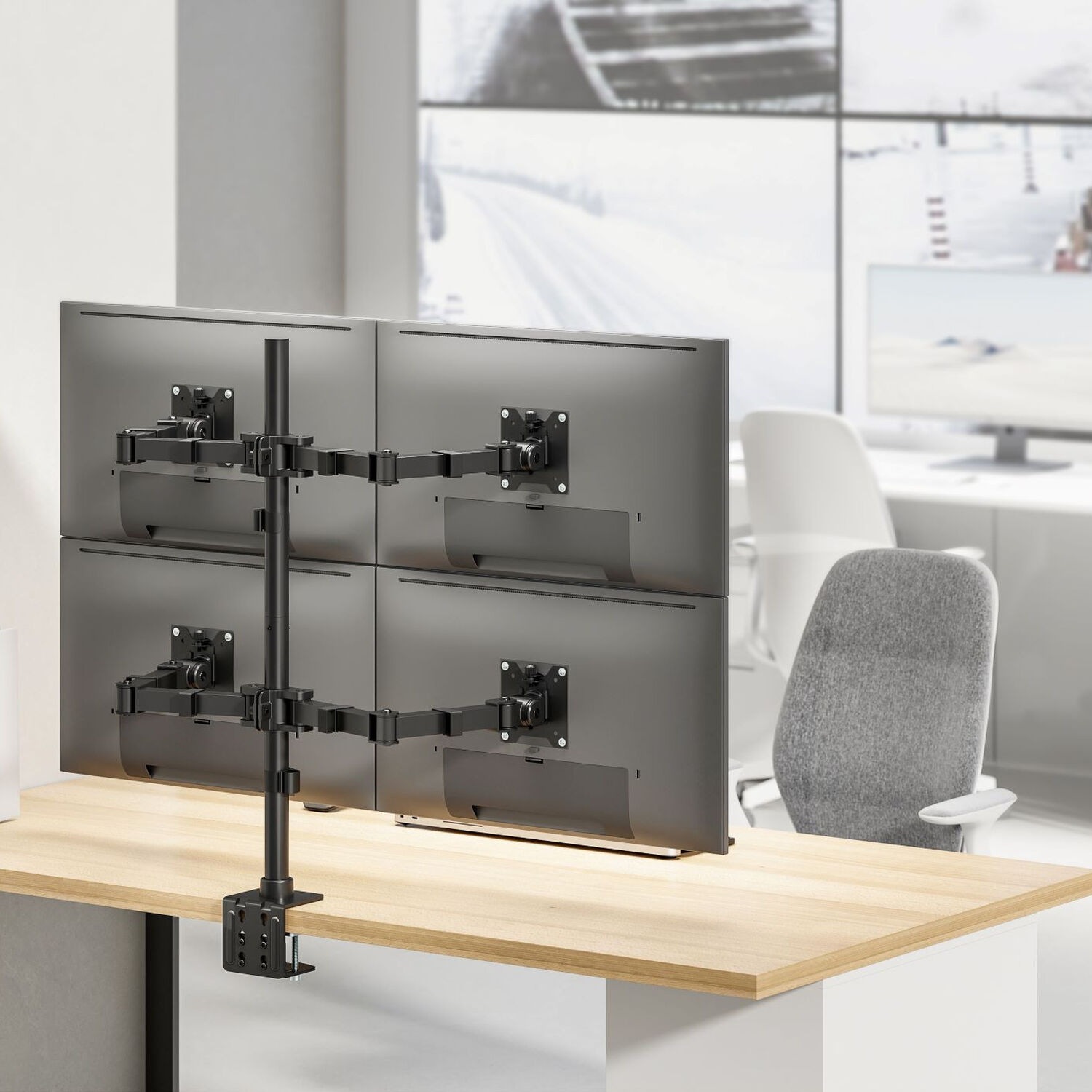 Soporte Para 4 Monitores De Alta Carga 17" A 35" 60kg Sbrm741 - Brasforma image number 1.0