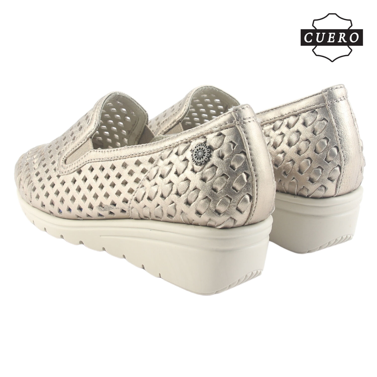 Zapato De Cuero Chalada Mujer Crose-1 Dorado Casual image number 6.0