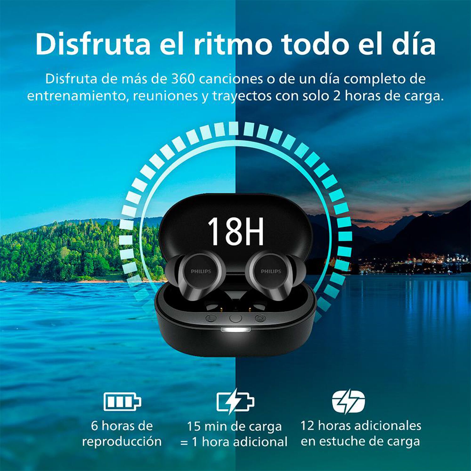 Aud&iacute;fonos Bluetooth Philips TAT1209BK image number 3.0