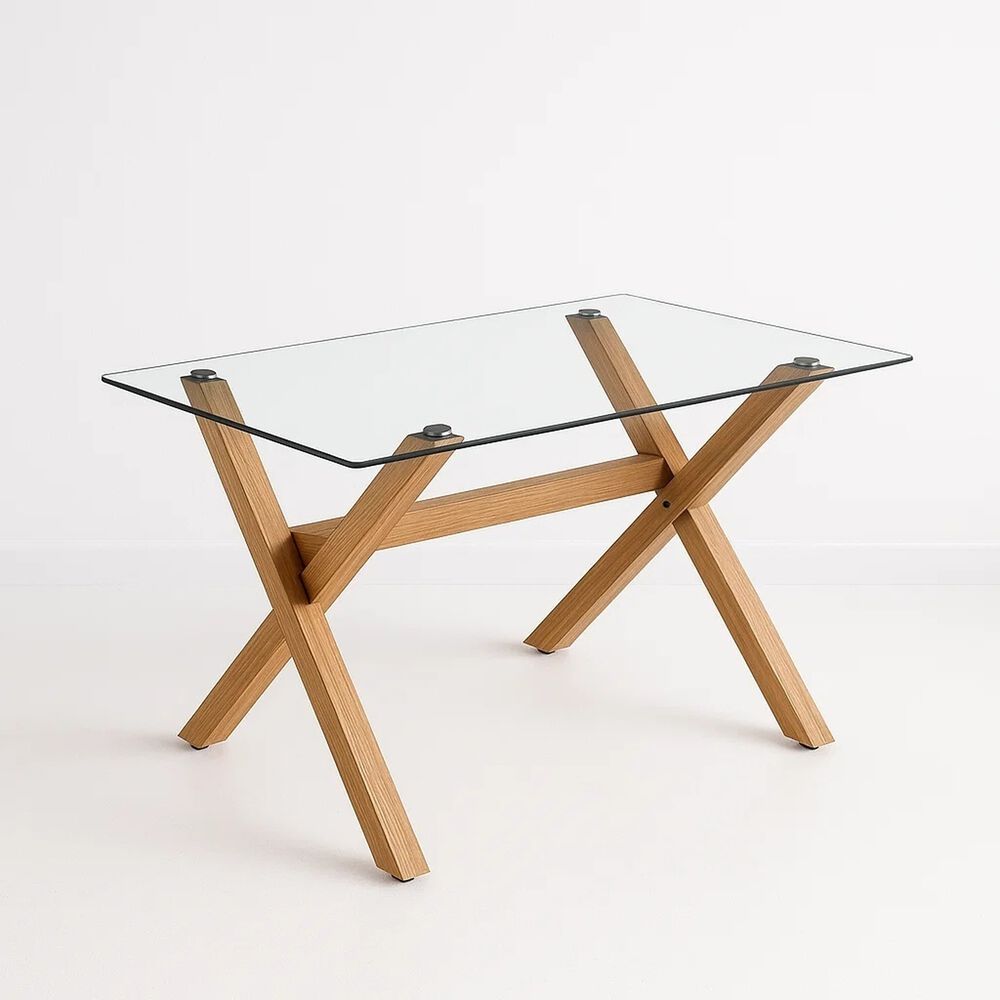 Mesa De Comedor Rectangular Vidrio Cross 140x90cm image number 7.0