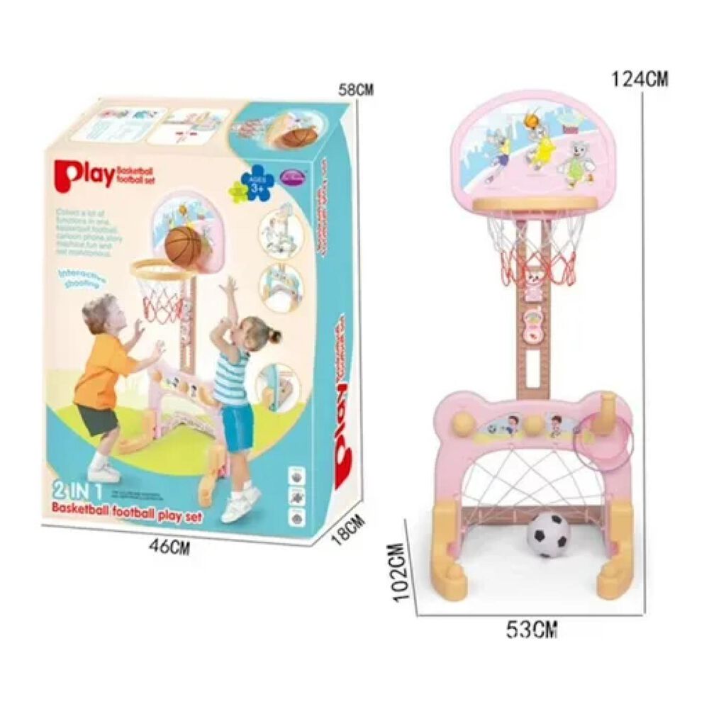 Juguete 2 En 1 Baloncesto Y Futbol 124x53cm Infantil image number 2.0