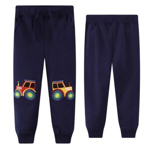 Pantalón Buzo Niño 100% Algodón Jump Kids Azul Oscuro Tractor